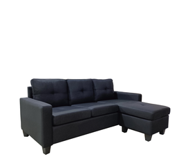 Καναπές Γωνιακός IDRIL Αναστρέψιμος Μαύρο Ύφασμα 205x162x84cm