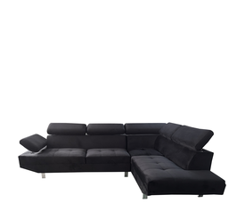 Καναπές Γωνιακός OZMA Μαύρο Ύφασμα 254x160x70cm