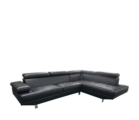 Καναπές Γωνιακός MASAL Μαύρο PU 280x185x85cm