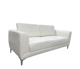 Καναπές Τριθέσιος ELFRIC Λευκό PU 190x81x81cm