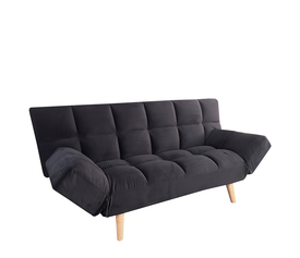 Καναπές Κρεβάτι Τριθέσιος ELVINA Μαύρο Ύφασμα 182x82x88cm