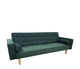 Καναπές Κρεβάτι Τριθέσιος AUBREY Πράσινο Ύφασμα 224x88x84cm