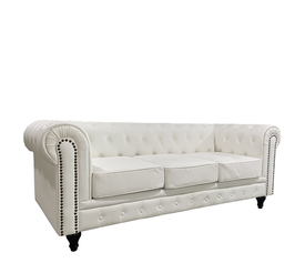 Καναπές Τριθέσιος AVERY Λευκό PU 208x90x73cm