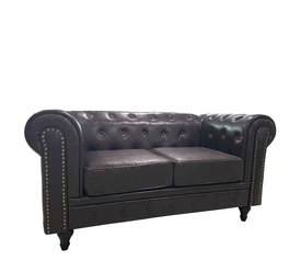 Καναπές Διθέσιος AVERY Σκούρο Καφέ PU 155x90x73cm