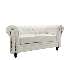 Καναπές Διθέσιος AVERY Λευκό PU 155x90x73cm