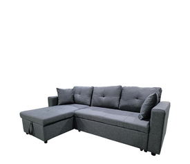 Καναπές Κρεβάτι Γωνιακός MARCELA Αναστρέψιμος Γκρι Ύφασμα 224x147/83x85cm
