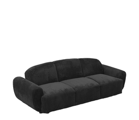 Καναπές Κρεβάτι Τριθέσιος SCULPTA Μαύρο Ύφασμα 234x88x75cm
