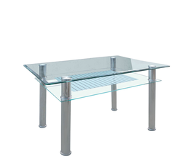 Τραπέζι BLANC Διάφανο/Χρώμιο Γυαλί/Μέταλλο 90x60x75cm