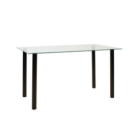 Τραπέζι TEIDE Διάφανο/Μαύρο Γυαλί/Μέταλλο 140x80x75cm