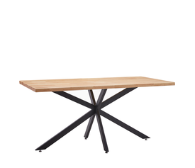 Τραπέζι Τραπεζαρίας DRYOPIS Φυσικό/Μαύρο Ξύλο/Μέταλλο 160x80x75cm