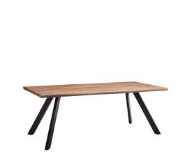 Τραπέζι Τραπεζαρίας AOSA Honey Maple/Μαύρο MDF/Μέταλλο 160x90x76cm