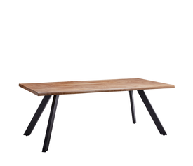 Τραπέζι Τραπεζαρίας AOSA Honey Maple/Μαύρο MDF/Μέταλλο 200x100x76cm