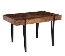 Τραπέζι Τραπεζαρίας MOTHMA Καρυδί/Μαύρο MDF/Μέταλλο 120x80x75cm