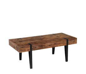 Τραπέζι Σαλονιού LUTHEN Καρυδί/Μαύρο MDF/Μέταλλο 120x55x45cm