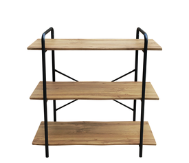 Ραφιέρα AVEIRO Φυσικό/Μαύρο MDF/Μέταλλο 80x34x80cm