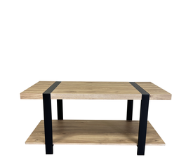 Τραπεζάκι Σαλονιού ESPINO Φυσικό/Μαύρο Μοριοσανίδα/Μέταλλο 100x50x45cm