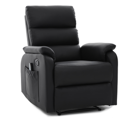 Πολυθρόνα Ανακλινόμενη RIGIL Με Λειτουργία Μασάζ Μαύρο PU 75x87x102cm