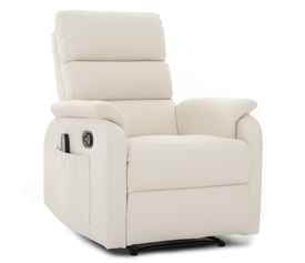 Πολυθρόνα Ανακλινόμενη RIGIL Με Λειτουργία Μασάζ Μπεζ PU 75x87x102cm