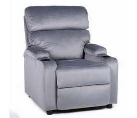 Πολυθρόνα Ανακλινόμενη RANA Γκρι Βελούδο 80x95x103cm