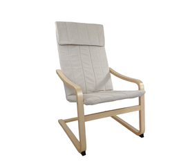 Πολυθρόνα NORDVIK Μπεζ/Φυσικό Ύφασμα/Ξύλο 60x71x105cm