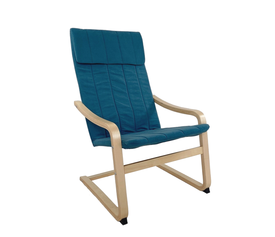 Πολυθρόνα NORDVIK Μπλε/Φυσικό Ύφασμα/Ξύλο 60x71x105cm