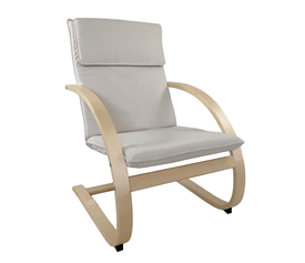 Πολυθρόνα VESNA Μπεζ/Φυσικό Ύφασμα/Ξύλο 67x78x92cm