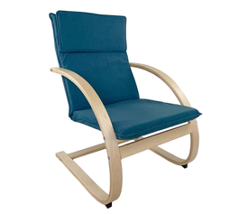 Πολυθρόνα VESNA Μπλε/Φυσικό Ύφασμα/Ξύλο 67x78x92cm