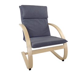 Πολυθρόνα VESNA Γκρι/Φυσικό Ύφασμα/Ξύλο 67x78x92cm