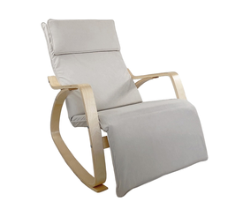 Πολυθρόνα Κουνιστή LUNDRA Μπεζ/Φυσικό Ύφασμα/Ξύλο 67x127x91cm