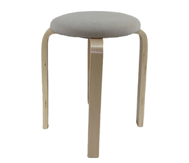 Σκαμπό MILOA Mπεζ/Φυσικό Ύφασμα/Ξύλο 42x42x45cm