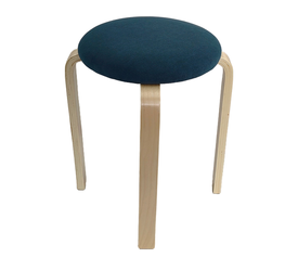 Σκαμπό MILOA Μπλε/Φυσικό Ύφασμα/Ξύλο 42x42x45cm