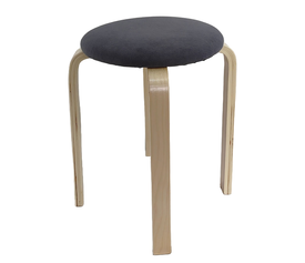 Σκαμπό MILOA Γκρι/Φυσικό Ύφασμα/Ξύλο 42x42x45cm