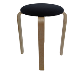 Σκαμπό MILOA Μαύρο/Φυσικό Ύφασμα/Ξύλο 42x42x45cm