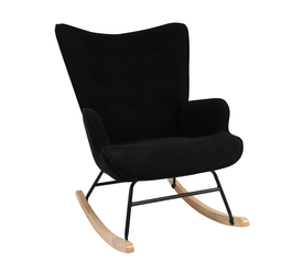 Πολυθρόνα Κουνιστή CANDY CANE Μαύρο Ύφασμα/Μέταλλο/Ξύλο 91x67x86cm