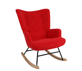 Πολυθρόνα Κουνιστή CANDY CANE Κόκκινο Ύφασμα/Μέταλλο/Ξύλο 91x67x86cm