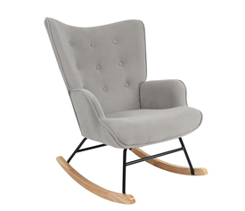 Πολυθρόνα Κουνιστή CANDY CANE Γκρι Ύφασμα/Μέταλλο/Ξύλο 91x67x86cm