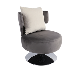 Πολυθρόνα PASSIFLORA Γκρι Ανοιχτό Ύφασμα/Μέταλλο 76x67x76cm