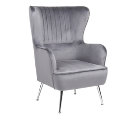 Πολυθρόνα VITTORIA Γκρι Βελούδο 76x79x101cm