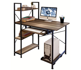 Γραφείο HIBISCUS Καφέ/Μαύρο MDF/Μέταλλο 100x48x118cm