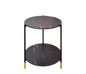 Τραπεζάκι Βοηθητικό RAVI Όψη Μαρμάρου Μέταλλο 48x48x60cm