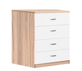 Συρταριέρα EMELIE Φυσικό/Λευκό Μοριοσανίδα/Μελαμίνη 60x40x90cm