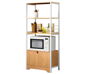 Ραφιέρα Κουζίνας CARIBOU Δρυς/Λευκό MDF/Μέταλλο 60x30x120cm