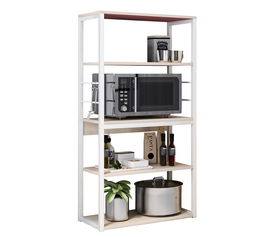 Ραφιέρα Κουζίνας PUFFIN Maple/Λευκό MDF/Μέταλλο 50x30x129cm