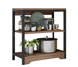 Ραφιέρα Κουζίνας OTTER Καφέ Σκούρο/Μαύρο MDF/Μέταλλο 60x30x66cm