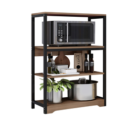 Ραφιέρα Κουζίνας WALRUS Καφέ Σκούρο/Μαύρο MDF/Μέταλλο 60x30x100cm