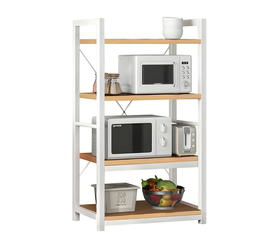 Ραφιέρα Κουζίνας WOLVERINE Φυσικό/Λευκό MDF/Μέταλλο 60x36x117cm