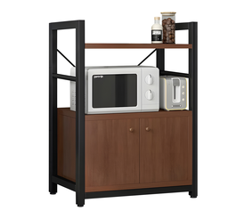 Ραφιέρα Κουζίνας STOAT Καφέ Σκούρο/Μαύρο MDF/Μέταλλο 60x36x82cm