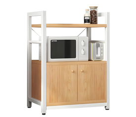 Ραφιέρα Κουζίνας STOAT Φυσικό/Λευκό MDF/Μέταλλο 60x36x82cm