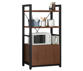 Ραφιέρα Κουζίνας BADGER Καφέ Σκούρο/Μαύρο MDF/Μέταλλο 60x36x121cm