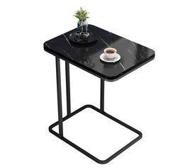 Τραπεζάκι Βοηθητικό RIONI Μαύρο Με Όψη Μαρμάρου MDF/Μέταλλο 50x30x58cm